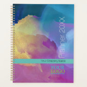 Uw Logo/Bedrijfsnaam/Jaar/Paarse Blue Gold Agaat Planner (Voorkant)