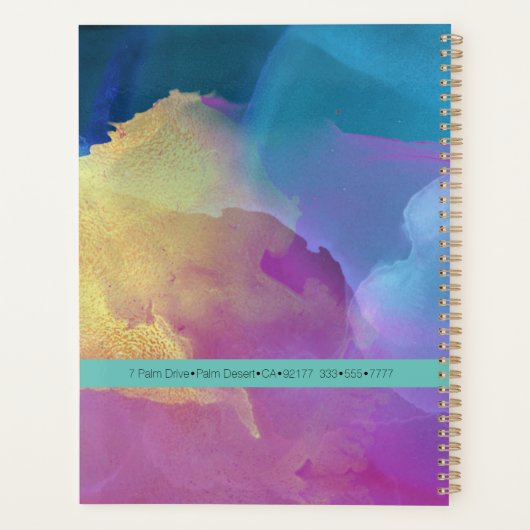 Uw Logo/Bedrijfsnaam/Jaar/Paarse Blue Gold Agaat Planner (Achterkant)