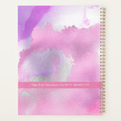 Uw Logo/Bedrijfsnaam/Jaar/Paarse Roze Waterverf Planner (Achterkant)