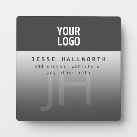 Uw Logo, bedrijfsnaam & monogram Fotoplaat (Voorkant)