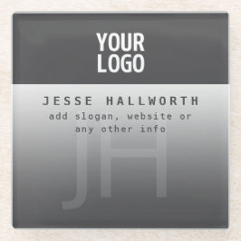 Uw Logo, bedrijfsnaam & monogram Glazen Onderzetter