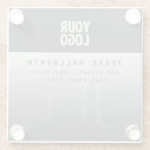 Uw Logo, bedrijfsnaam & monogram Glazen Onderzetter (Achterkant)