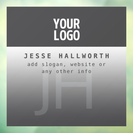 Uw logo, bedrijfsnaam & monogram  raamsticker (Vel 3)