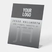 Uw Logo, bedrijfsnaam & monogram Reclamebord Met Voetstuk (Voorkant)