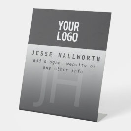 Uw Logo, bedrijfsnaam & monogram Reclamebord Met Voetstuk