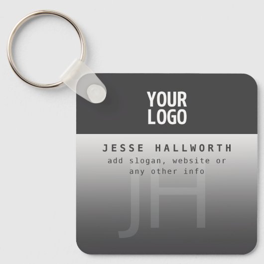 Uw Logo, bedrijfsnaam & monogram Sleutelhanger (Voorkant)