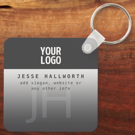 Uw Logo, bedrijfsnaam & monogram Sleutelhanger (Achterkant)