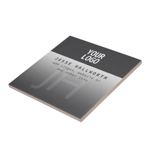 Uw Logo, bedrijfsnaam & monogram Tegeltje (Zijkant)