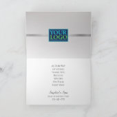 Uw Logo Bedrijfsnaam, Silver Stripe on Grey Bedankkaart (Binnen)