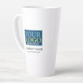 Uw Logo, bedrijfsnaam & website Promo Latte Mok (Linkerhoek)