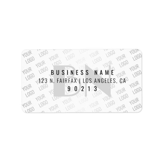 Uw Logo betegeld wit verloop retouradres Etiket (Voorkant)