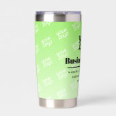 Uw Logo + betegelde Logo achtergrond & bewerkbare  Geïsoleerde Drinkbeker (Voorkant)