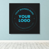 Uw Logo | Bewerkbare bedrijfsnaam en website Canvas Afdruk (Insitu (Houten vloer))