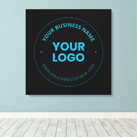 Uw Logo | Bewerkbare bedrijfsnaam en website Canvas Afdruk (Insitu (Houten vloer))