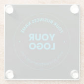 Uw Logo | Bewerkbare bedrijfsnaam en website Glazen Onderzetter (Achterkant)