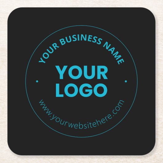 Uw Logo | Bewerkbare bedrijfsnaam en website Kartonnen Onderzetters (Voorkant)