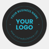 Uw Logo | Bewerkbare bedrijfsnaam en website Ronde Sticker (Voorkant)