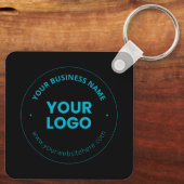 Uw Logo | Bewerkbare bedrijfsnaam en website Sleutelhanger (Achterkant)