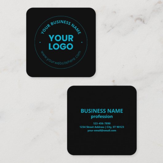 Uw Logo | Bewerkbare bedrijfsnaam en website Vierkante Visitekaartje (Voorkant / Achterkant)