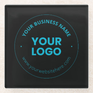 Uw Logo Bewerkbare bedrijfsnaam & website Glazen Onderzetter