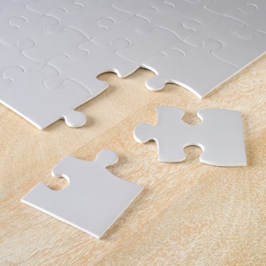 Uw Logo & bewerkbare tekst | Donkergrijs Ombre Legpuzzel (Zijkant)