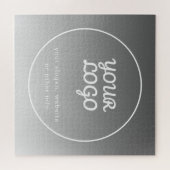 Uw Logo & bewerkbare tekst | Donkergrijs Ombre Legpuzzel (Horizontaal)