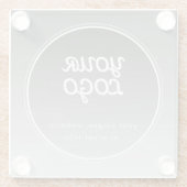 Uw Logo & bewerkbare tekst | Donkergrijs verloop Glazen Onderzetter (Achterkant)