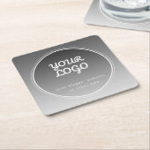 Uw Logo & bewerkbare tekst | Donkergrijs verloop Kartonnen Onderzetters (Schuin)