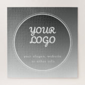 Uw Logo & bewerkbare tekst | Donkergrijs verloop Legpuzzel (Verticaal)