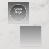 Uw Logo & bewerkbare tekst | Donkergrijs verloop Notitiekaartje (Voorkant / Achterkant)