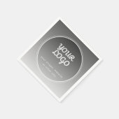 Uw Logo & bewerkbare tekst | Donkergrijs verloop Servet (Hoek)