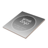 Uw Logo & bewerkbare tekst | Donkergrijs verloop Tegeltje (Zijkant)