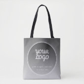 Uw Logo & bewerkbare tekst | Donkergrijs verloop Tote Bag (Voorkant)