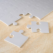 Uw logo & bewerkbare tekst | donkergrijze gradiënt legpuzzel (Zijkant)