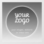 Uw logo & bewerkbare tekst | donkergrijze gradiënt raamsticker (Vel)