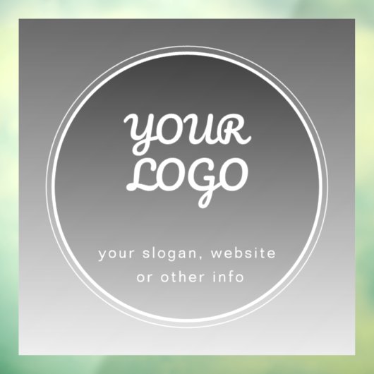Uw logo & bewerkbare tekst | Donkergrijze gradiënt Raamsticker (Vel 3)