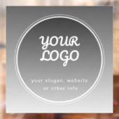 Uw logo & bewerkbare tekst | donkergrijze gradiënt raamsticker (Vel 2)