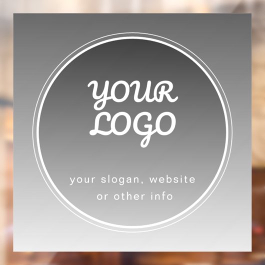 Uw logo & bewerkbare tekst | Donkergrijze gradiënt Raamsticker (Vel 2)