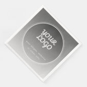 Uw logo & bewerkbare tekst | donkergrijze gradiënt servet (Hoek)