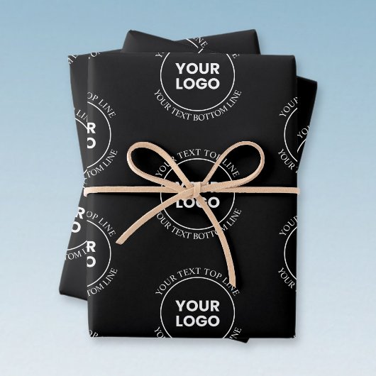 Uw logo & bewerkbare tekst | Herhalend patroon Inpakpapier Vel