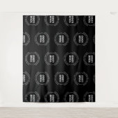 Uw Logo & Bewerkbare Tekst | Herhalend Patroon  Wandkleed (Voorkant)