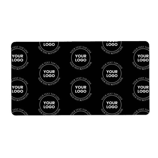 Uw Logo & bewerkbare tekst | Herhalingspatroon Etiket (Voorkant)