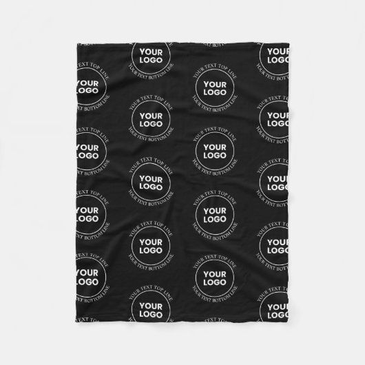 Uw Logo & bewerkbare tekst | Herhalingspatroon Fleece Deken (Voorkant)