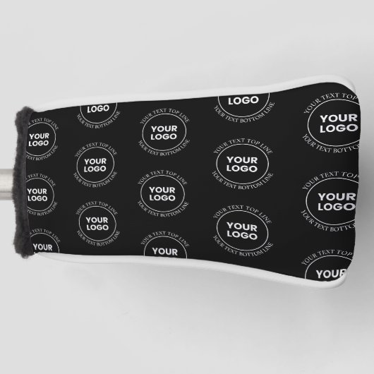 Uw Logo & bewerkbare tekst | Herhalingspatroon Golfheadcover (Voorkant)