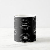 Uw Logo & bewerkbare tekst | Herhalingspatroon Koffiemok (Center)