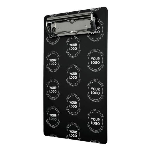 Uw Logo & bewerkbare tekst | Herhalingspatroon Mini Klembord (Angled2)