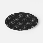 Uw Logo & bewerkbare tekst | Herhalingspatroon Papieren Bordje (Gekanteld)