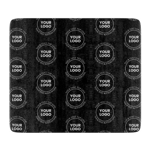 Uw Logo & bewerkbare tekst | Herhalingspatroon Snijplank (Voorkant)