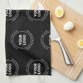 Uw Logo & bewerkbare tekst | Herhalingspatroon Theedoek (Quarter Fold)