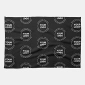 Uw Logo & bewerkbare tekst | Herhalingspatroon Theedoek (Horizontaal)